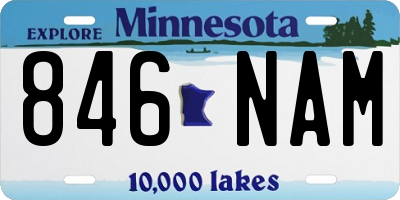 MN license plate 846NAM