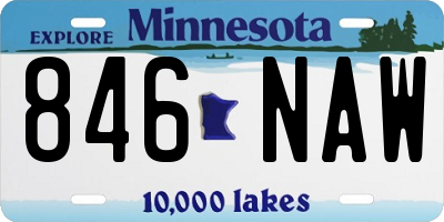 MN license plate 846NAW
