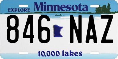 MN license plate 846NAZ