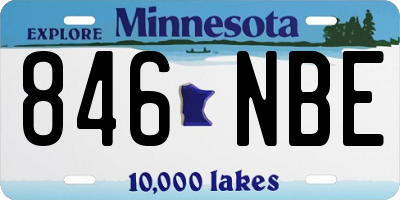 MN license plate 846NBE