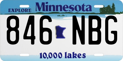 MN license plate 846NBG