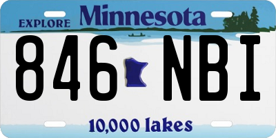 MN license plate 846NBI