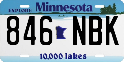 MN license plate 846NBK