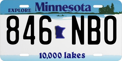 MN license plate 846NBO