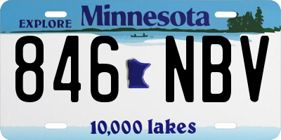 MN license plate 846NBV