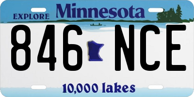 MN license plate 846NCE