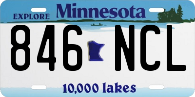 MN license plate 846NCL