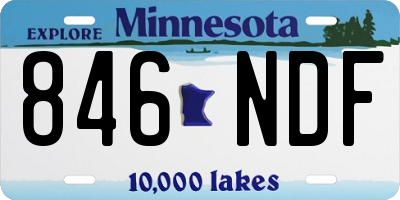 MN license plate 846NDF