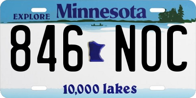 MN license plate 846NOC