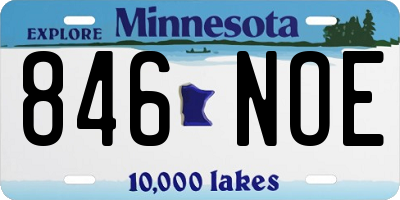 MN license plate 846NOE