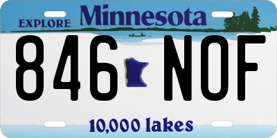 MN license plate 846NOF