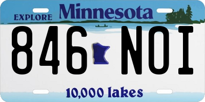 MN license plate 846NOI