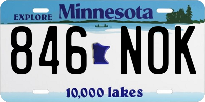 MN license plate 846NOK
