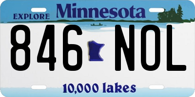 MN license plate 846NOL
