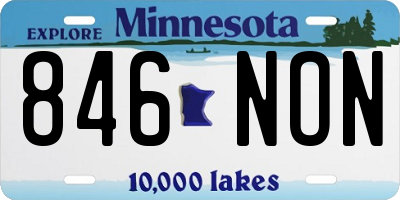 MN license plate 846NON