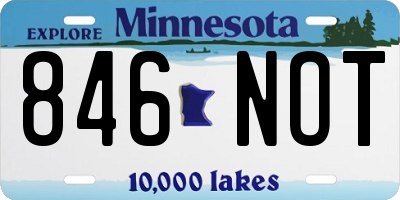 MN license plate 846NOT