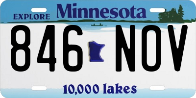 MN license plate 846NOV