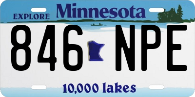 MN license plate 846NPE