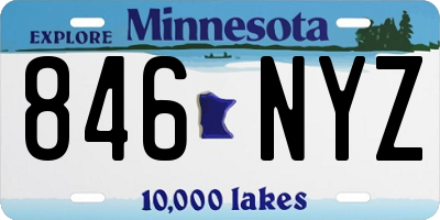 MN license plate 846NYZ