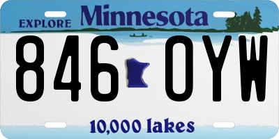 MN license plate 846OYW