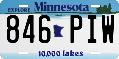 MN license plate 846PIW