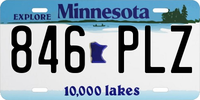 MN license plate 846PLZ