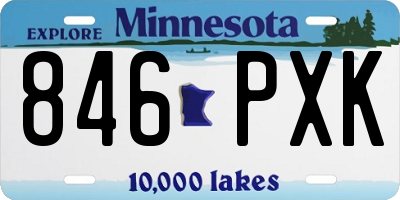 MN license plate 846PXK