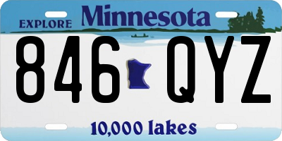 MN license plate 846QYZ
