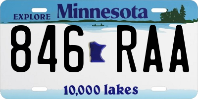 MN license plate 846RAA