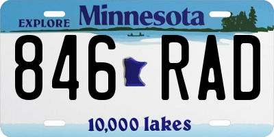 MN license plate 846RAD