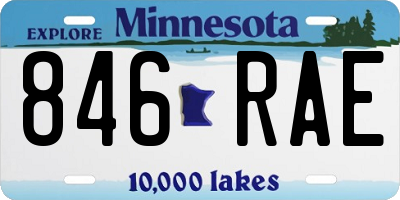 MN license plate 846RAE