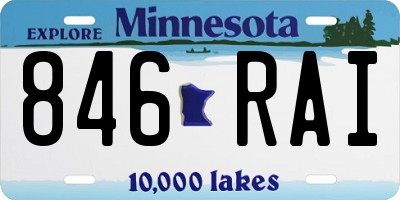 MN license plate 846RAI