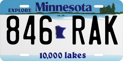 MN license plate 846RAK