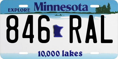 MN license plate 846RAL