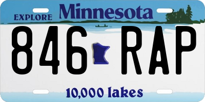 MN license plate 846RAP
