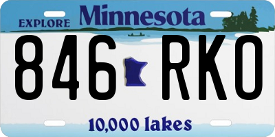 MN license plate 846RKO