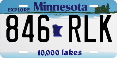 MN license plate 846RLK