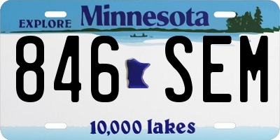 MN license plate 846SEM