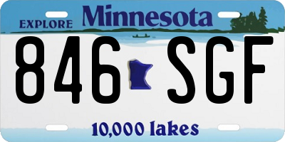 MN license plate 846SGF