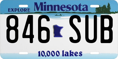 MN license plate 846SUB