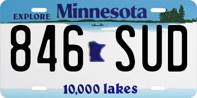MN license plate 846SUD