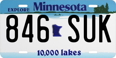 MN license plate 846SUK