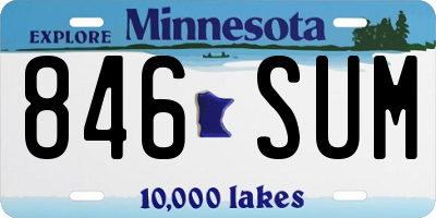 MN license plate 846SUM