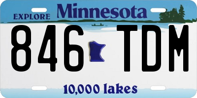 MN license plate 846TDM