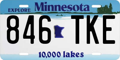 MN license plate 846TKE