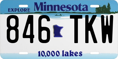MN license plate 846TKW