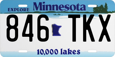 MN license plate 846TKX