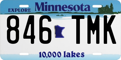 MN license plate 846TMK