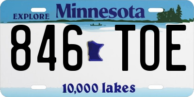 MN license plate 846TOE