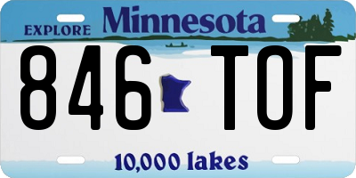 MN license plate 846TOF